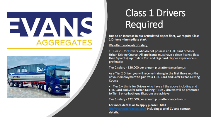 Class 1 Drivers Required